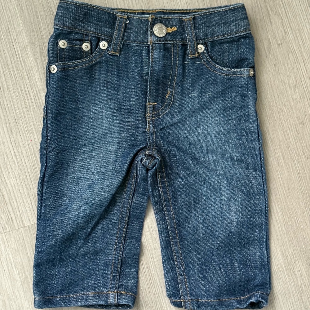 Levi’s Blue Baby Jeans | Classic Straight Leg Denim | Adjustable Waist Band